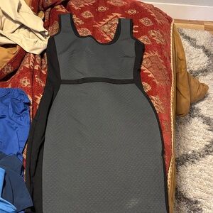 Black and Gray Sleeveless Dress